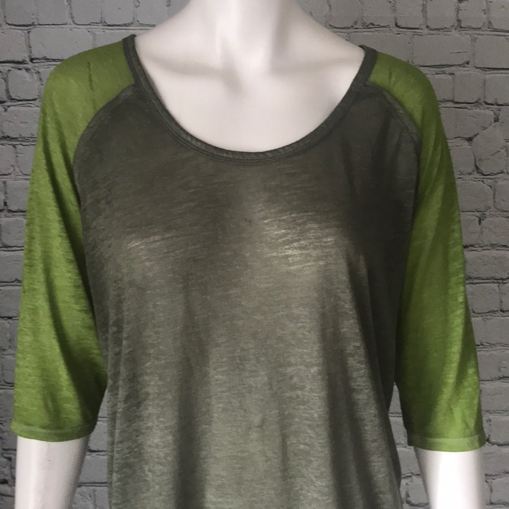 Green 3/4 Sleeve Baseball t-shirt
